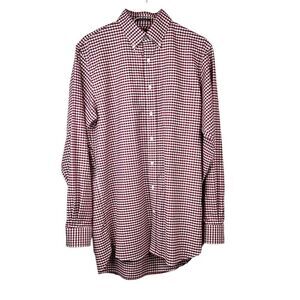 Land's End Supima Plaid Shirt fit & tall in Red and White Men's